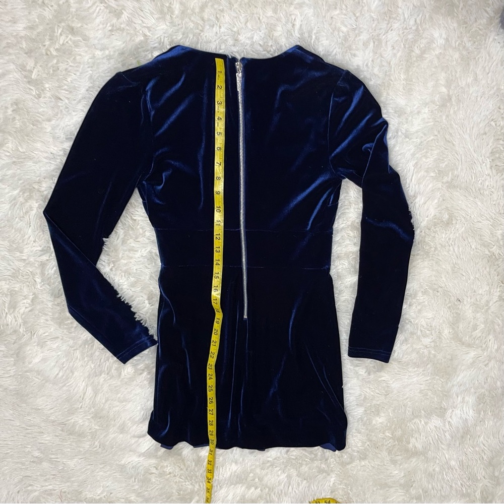 Marciano Royal Blue Velvet Fabiola Long Sleeve Dress size XS - Picture 12 of 13